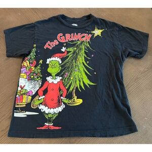The Grinch Dr. Suess AOP Black Short Sleeve‎ Double Sided T Shirt Size Small